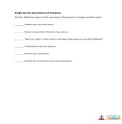 How to Make a Good Confession -  Activity Sheet - Grades 3-5
